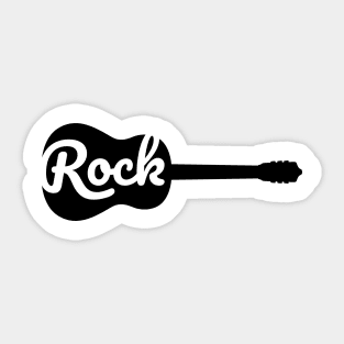 Minimalist Guitar Rock Print Sticker